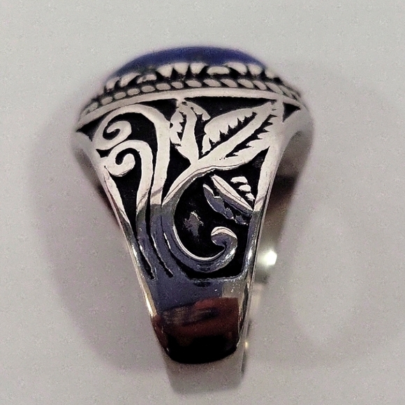 561- Lapis Lazuli Natural Gemstone Handmade Men's Ring Size 8 NWT - Picture 8 of 8